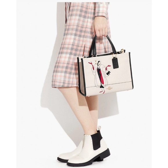 Disney X Coach Dempsey Carryall Cruella Motif 101 Dalmations Chalk CC946 - $478 - Picture 6 of 12